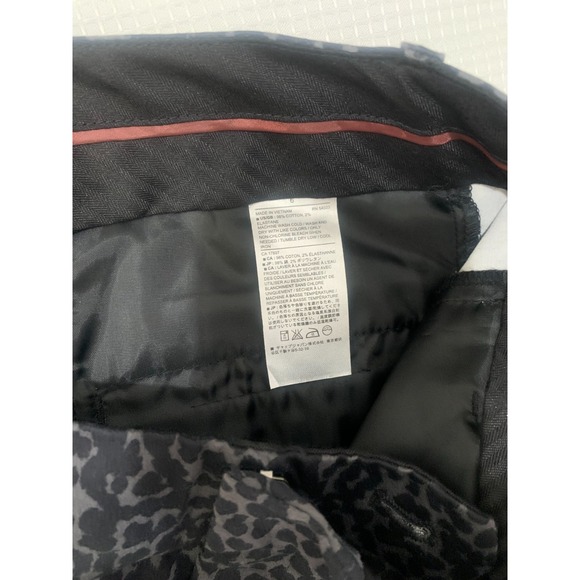 (H-230)Banana Republic Reegan Women's Pants Size 6 Leopard Print Mid Rise Slim F - Picture 6 of 7
